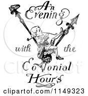 Poster, Art Print Of Retro Vintage Black And White An Evening With The Colonial Hours Text And Boy