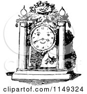 Poster, Art Print Of Retro Vintage Black And White Mantle Clock Face