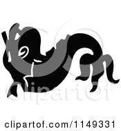 Clipart Of A Retro Vintage Black And White Dolphin Royalty Free Vector Illustration by Prawny Vintage