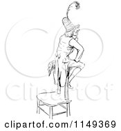 Poster, Art Print Of Retro Vintage Black And White Man Sitting On The Back Of A Chair