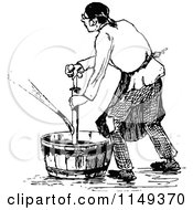 Poster, Art Print Of Retro Vintage Black And White Man Using A Pump In A Bucket