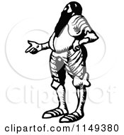 Clipart Of A Retro Vintage Black And White Man Pointing Royalty Free Vector Illustration