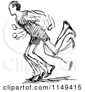 Poster, Art Print Of Retro Vintage Black And White Man Running