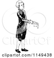 Clipart Of A Retro Vintage Black And White Young Man Holding A Letter Royalty Free Vector Illustration by Prawny Vintage