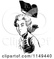 Clipart Of A Retro Vintage Black And White Surprised Young Man Royalty Free Vector Illustration