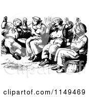 Poster, Art Print Of Retro Vintage Black And White Drunk Men Singing