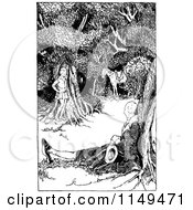 Poster, Art Print Of Retro Vintage Black And White Boy Horse And Man Resting In The Woods