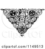 Clipart Of A Retro Black And White Vintage Design Element 1 Royalty Free Vector Illustration