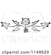 Clipart Of A Retro Vintage Black And White Floral Design Royalty Free Vector Illustration