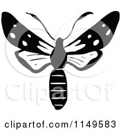 Clipart Of A Retro Vintage Black And White Moth Royalty Free Vector Illustration by Prawny Vintage