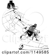 Clipart Of A Retro Vintage Black And White Travel Bug On A Map Royalty Free Vector Illustration by Prawny Vintage