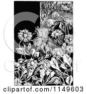Poster, Art Print Of Retro Vintage Black And White Daisy Flower Background