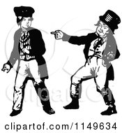 Poster, Art Print Of Retro Vintage Black And White Boy Making Fun Of Another Boy