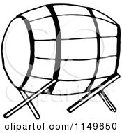 Poster, Art Print Of Retro Vintage Black And White Barrel On A Stand