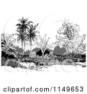 Poster, Art Print Of Retro Vintage Black And White Bridge And Palm Trees