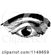 Poster, Art Print Of Retro Vintage Black And White Eye And Brow