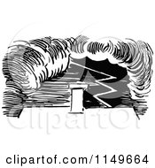 Clipart Of A Retro Vintage Black And White Bolt Of Lightning Royalty Free Vector Illustration