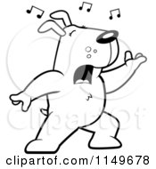 Poster, Art Print Of Black And White Singing Dog With Music Notes