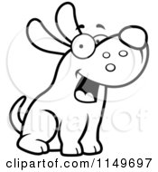 Cartoon Clipart Of A Black And White Friendly Max Dog Character Sitting Vector Outlined Coloring Page by Cory Thoman