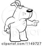 Poster, Art Print Of Black And White Angry Dog Standing And Pointing His Finger To The Right