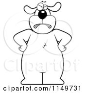 Poster, Art Print Of Black And White Big Angry Dog Standing With His Hands On His Hips
