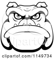 Poster, Art Print Of Black And White Mean Bulldog Face