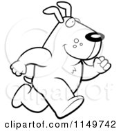 Cartoon Clipart Of A Black And White Max Dog Character Running Vector Outlined Coloring Page