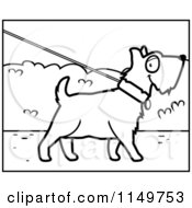 Poster, Art Print Of Black And White Dog On A Leash