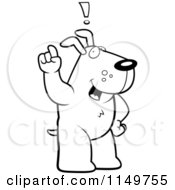 Cartoon Clipart Of A Black And White Dog Exclaiming Vector Outlined Coloring Page