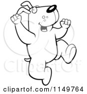 Poster, Art Print Of Black And White Jumping Doggy Character