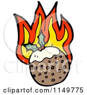 Cartoon Of A Christmas Plum Pudding Royalty Free Vector Clipart