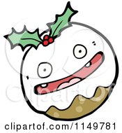 Cartoon Of A Christmas Pudding Mascot Royalty Free Vector Clipart