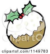 Cartoon Of Christmas Plum Pudding Royalty Free Vector Clipart
