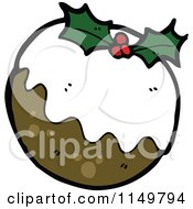 Cartoon Of Christmas Plum Pudding Royalty Free Vector Clipart