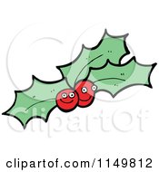Cartoon Of A Christmas Holly Berry Mascot Royalty Free Vector Clipart