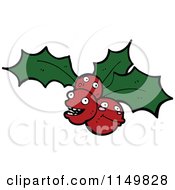 Cartoon Of A Christmas Holly Berry Mascot Royalty Free Vector Clipart by lineartestpilot