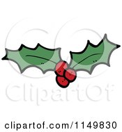 Cartoon Of Christmas Holly Royalty Free Vector Clipart