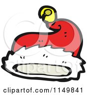 Cartoon Of A Red Christmas Santa Hat Royalty Free Vector Clipart