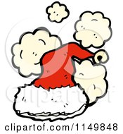 Cartoon Of A Red Christmas Santa Hat Royalty Free Vector Clipart by lineartestpilot