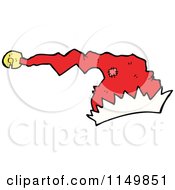 Cartoon Of A Red Christmas Santa Hat Royalty Free Vector Clipart by lineartestpilot