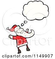 Cartoon Of A Thinking Santa Royalty Free Vector Clipart