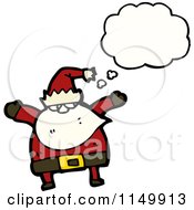 Cartoon Of A Thinking Santa Royalty Free Vector Clipart