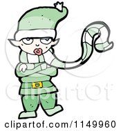 Cartoon Of A Christmas Elf Royalty Free Vector Clipart by lineartestpilot
