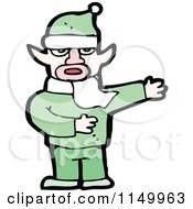 Cartoon Of A Christmas Elf Royalty Free Vector Clipart by lineartestpilot