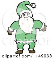 Cartoon Of A Green Santa Royalty Free Vector Clipart
