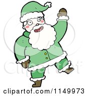 Cartoon Of A Green Santa Royalty Free Vector Clipart