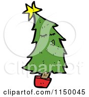 Cartoon Of A Christmas Tree Mascot Royalty Free Vector Clipart
