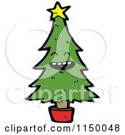 Cartoon Of A Christmas Tree Mascot Royalty Free Vector Clipart