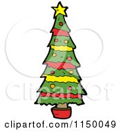 Cartoon Of A Christmas Tree Royalty Free Vector Clipart