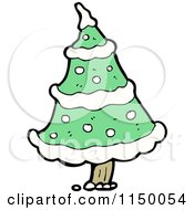 Cartoon Of A Christmas Tree Royalty Free Vector Clipart
